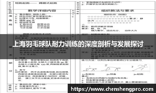 上海羽毛球队耐力训练的深度剖析与发展探讨